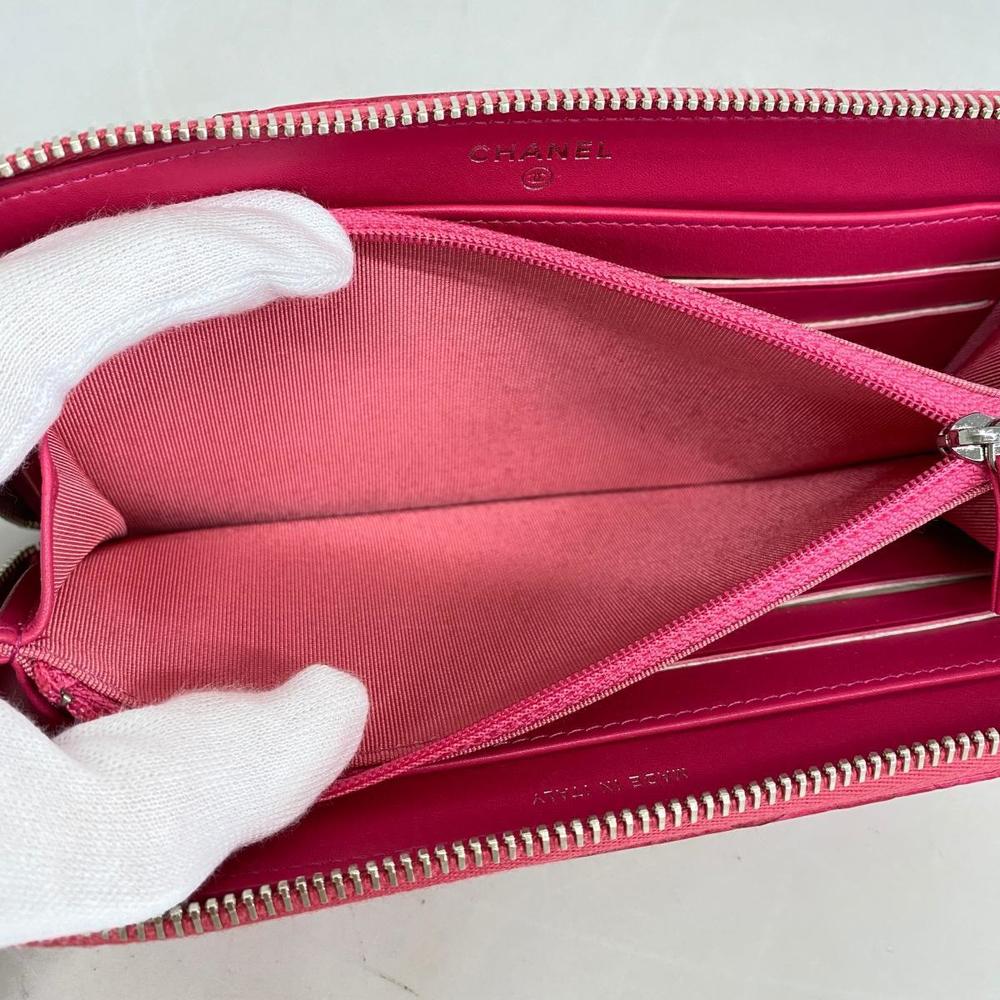 Chanel Long Wallet Python Pink Silver Hardware - image 7